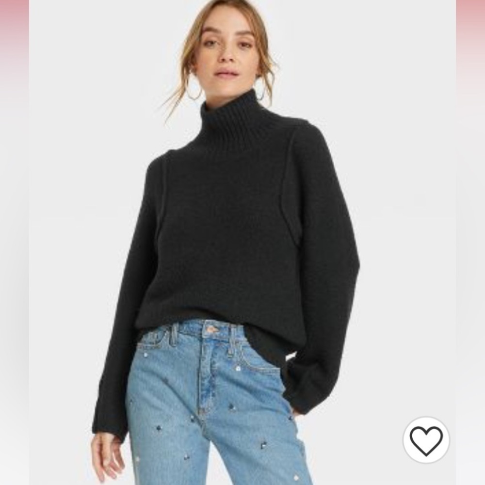 08 Mock Turtleneck Seam Front Pullover Sweater - Universal Thread
